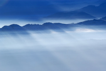 foggy view from mountains