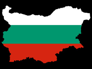 Fototapeta premium map of bulgaria and bulgarian flag