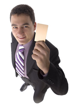 businessman with gold card
