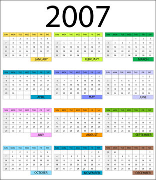 2007 calendar