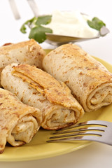 pancakes with a meat stuffing