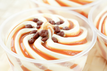 vanilla ice cream with caramel