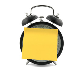 alarm clock with a note