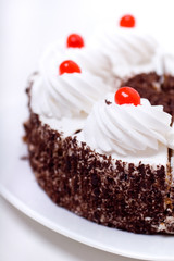delicious cake with whipped cream