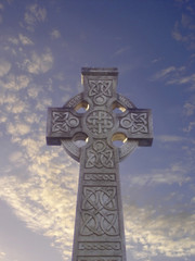 celtic cross with blue sky