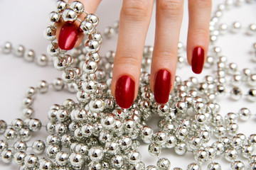 fingers with glass beads
