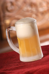 cold beer in frozen glass