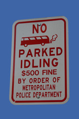 no parked idling sign
