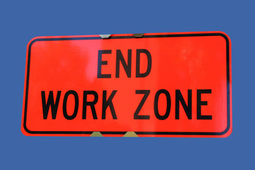 end of work zone sign