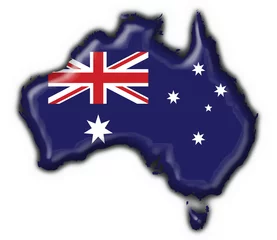 Foto auf Acrylglas bottone cartina australiana - australia map flag © www.fzd.it