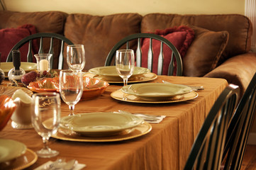 fall holiday place settings for a meal