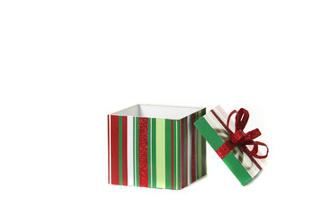 holiday gift box  with lid open