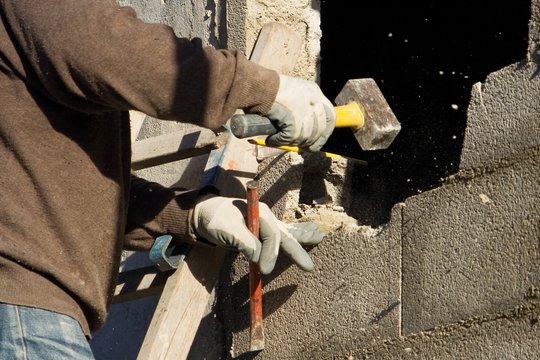 Ma&ccedil;on sur chantier