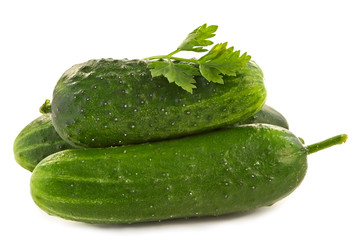 ripe green cucumbers