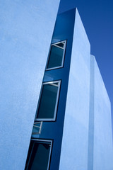 modern architecture blue building