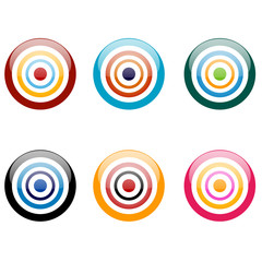 Fototapeta na wymiar various colorful glass/aqua style web buttons