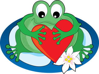 frog with a heart