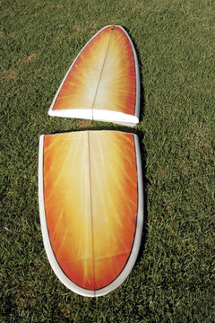 broken surfboard