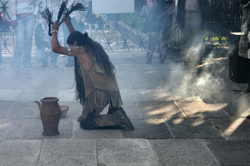 indians doing a ritual dance