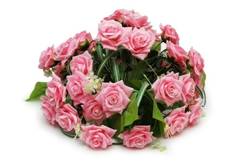 bouquet of roses isolated on the white