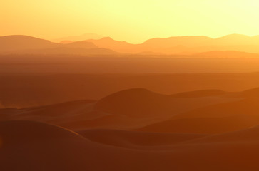Obraz premium sunset over the sahara desert