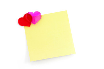 red heart and notepaper