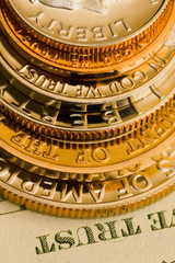 perfect uncirculated american currency close-up