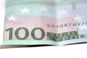 Obraz premium billet de 100 euros en vue macro