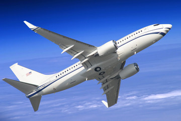 the airplane flying