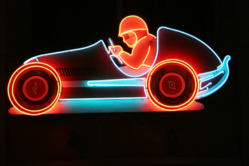 race car neon sign