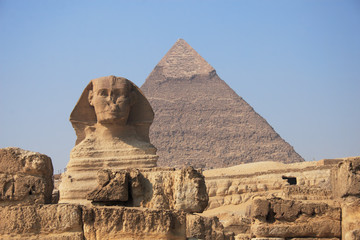 sphinx and pyramid
