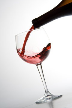 red wine pouring