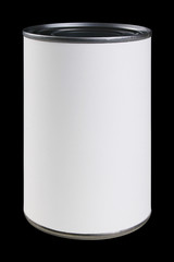 white can label with clipping path