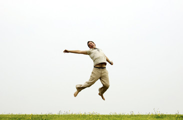 young man jumping