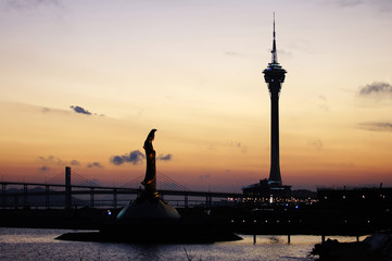 Fototapeta na wymiar kun iam pomnik i tower konwencji, Makau