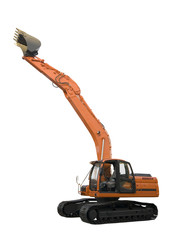 excavator isolated on white background with clipping paths