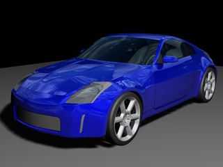 blue sports car