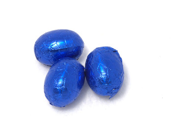 blue chocolate easter eggs