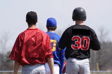 three baseball players