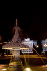 fountain and royal palace of madrid