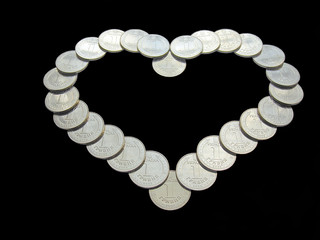 heart from golden money