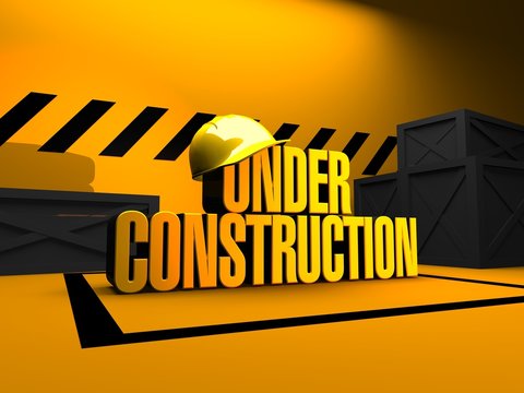under construction 3d render