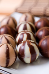 rows of chocolate candies