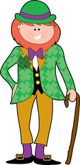 leprechaun with a walking stick