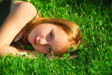 girl grass