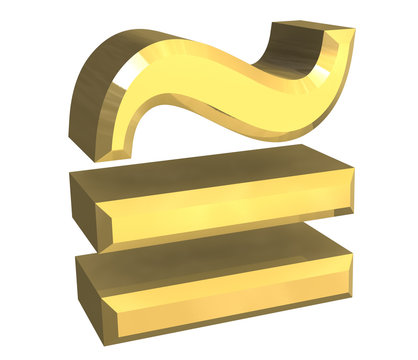 simbolo uguale circa in oro