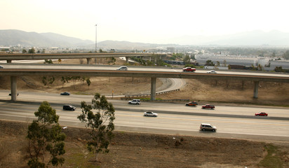 Fototapeta na wymiar highway overpass with traffic