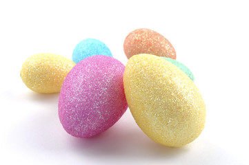 glittery easter eggs