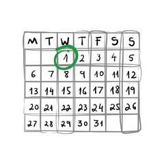 monthly calendar