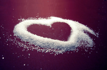 heart from sugar grains